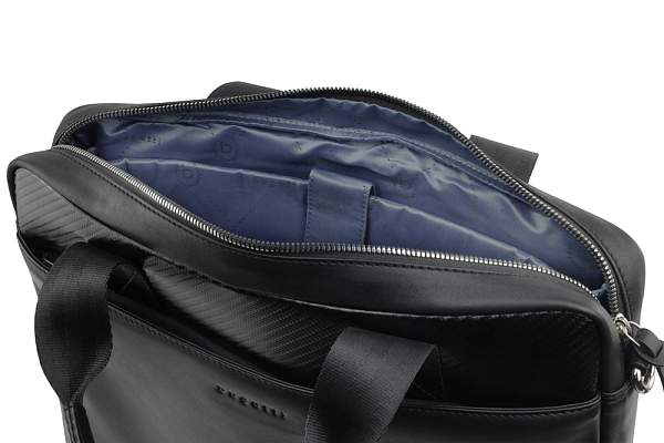 Портфель мужской BUGATTI Comet, чёрный, воловья кожа/полиэстер, 37х6х27 см 49221001 BUGATTI, Артикул: 49221001 фото №1