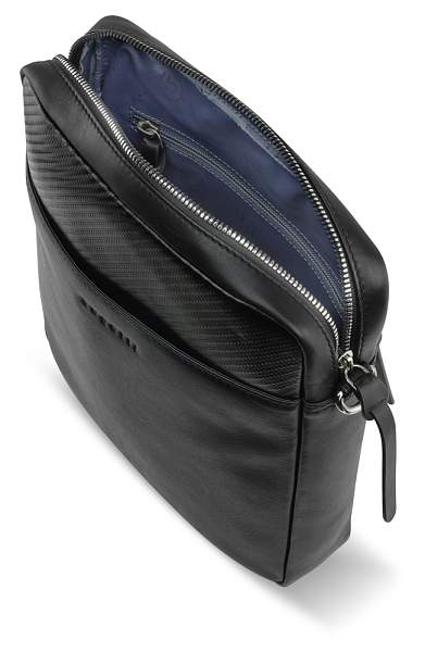 Сумка наплечная мужская BUGATTI Comet, чёрная, воловья кожа/полиэстер, 23,5х5х26 см 49220901 BUGATTI, Артикул: 49220901 фото №1