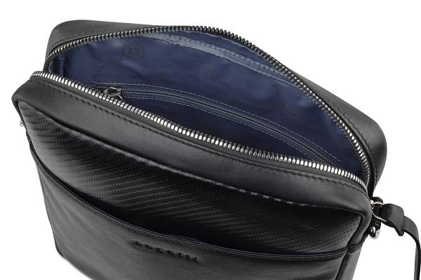 Сумка наплечная мужская BUGATTI Comet, чёрная, воловья кожа/полиэстер, 23,5х5х26 см 49220901 BUGATTI, Артикул: 49220901 фото №1