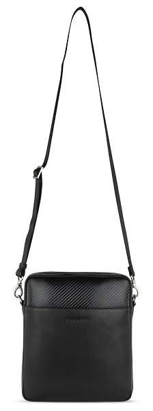 Сумка наплечная мужская BUGATTI Comet, чёрная, воловья кожа/полиэстер, 23,5х5х26 см 49220901 BUGATTI, Артикул: 49220901 фото №1