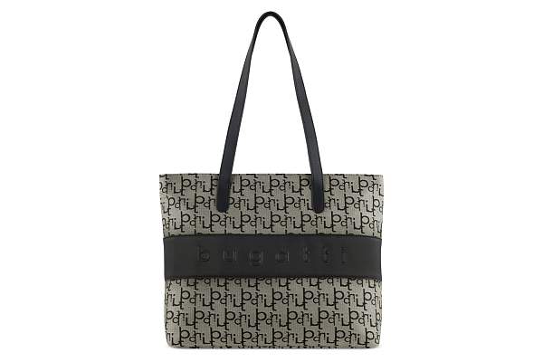 Сумка женская BUGATTI Elea, бежево-черный цвет, жаккард/воловья кожа/полиэстер, 34х12х29 см 49435701 BUGATTI, Артикул: 49435701 фото №1