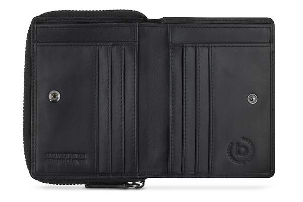 Кошелек женский BUGATTI Elea, бежево-черный цвет, жаккард/воловья кожа/полиэстер, 10х2,5х12 см 49435001 BUGATTI, Артикул: 49435001 фото №1