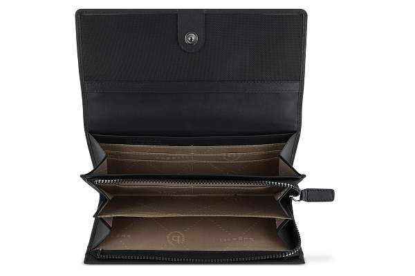 Кошелек женский BUGATTI Elea, бежево-черный цвет, жаккард/воловья кожа/полиэстер, 19х3х10 см 49435101 BUGATTI, Артикул: 49435101 фото №1