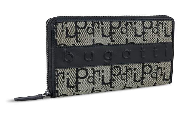 Кошелек женский BUGATTI Elea, бежево-черный цвет, жаккард/воловья кожа/полиэстер, 18,5х2х10 см 49435201 BUGATTI, Артикул: 49435201 фото №1