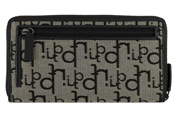 Кошелек женский BUGATTI Elea, бежево-черный цвет, жаккард/воловья кожа/полиэстер, 18,5х2х10 см 49435201 BUGATTI, Артикул: 49435201 фото №1