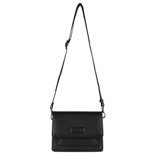 Сумка через плечо женская BUGATTI Elsa, чёрная, воловья кожа/полиэстер, 18,5х8,5х14,5 см 49460401 BUGATTI, Артикул: 49460401 фото №1