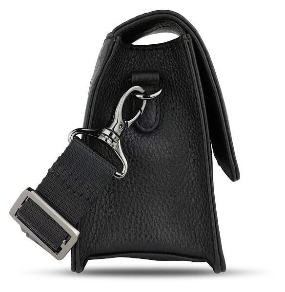 Сумка через плечо женская BUGATTI Elsa, чёрная, воловья кожа/полиэстер, 18,5х8,5х14,5 см 49460401 BUGATTI, Артикул: 49460401 фото №1