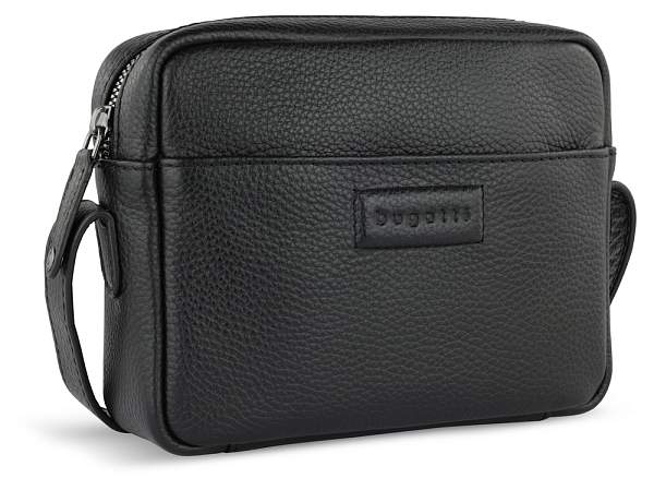 Сумка кросс-боди женская BUGATTI Elsa, чёрная, воловья кожа/полиэстер, 19х5,5х14 см 49460301 BUGATTI, Артикул: 49460301 фото №1