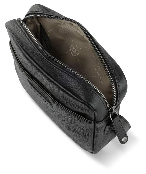 Сумка кросс-боди женская BUGATTI Elsa, чёрная, воловья кожа/полиэстер, 19х5,5х14 см 49460301 BUGATTI, Артикул: 49460301 фото №1