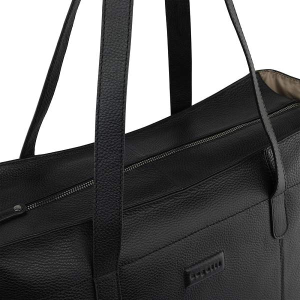 Сумка дорожная женская BUGATTI Elsa, чёрная, воловья кожа/полиэстер, 57х15х37 см 49460601 BUGATTI, Артикул: 49460601 фото №1