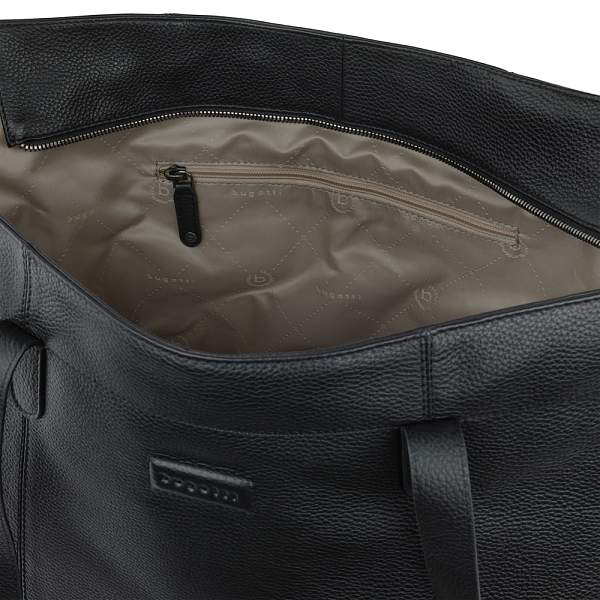 Сумка дорожная женская BUGATTI Elsa, чёрная, воловья кожа/полиэстер, 57х15х37 см 49460601 BUGATTI, Артикул: 49460601 фото №1