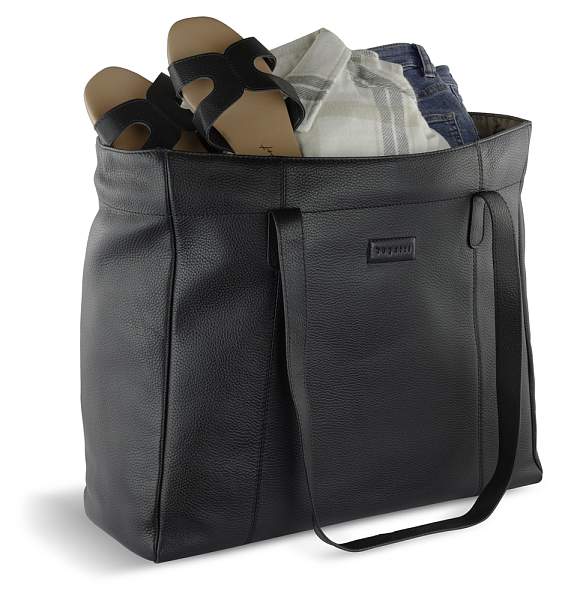 Сумка дорожная женская BUGATTI Elsa, чёрная, воловья кожа/полиэстер, 57х15х37 см 49460601 BUGATTI, Артикул: 49460601 фото №1