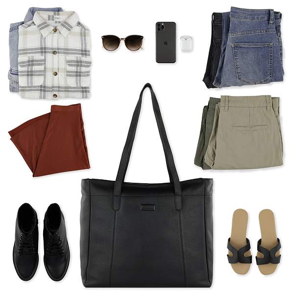 Сумка дорожная женская BUGATTI Elsa, чёрная, воловья кожа/полиэстер, 57х15х37 см 49460601 BUGATTI, Артикул: 49460601 фото №1