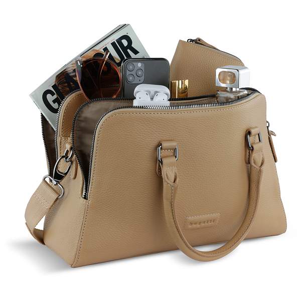 Сумка женская BUGATTI Elsa, песочного цвета, воловья кожа/полиэстер, 32х13х22 см 49460754 BUGATTI, Артикул: 49460754 фото №1