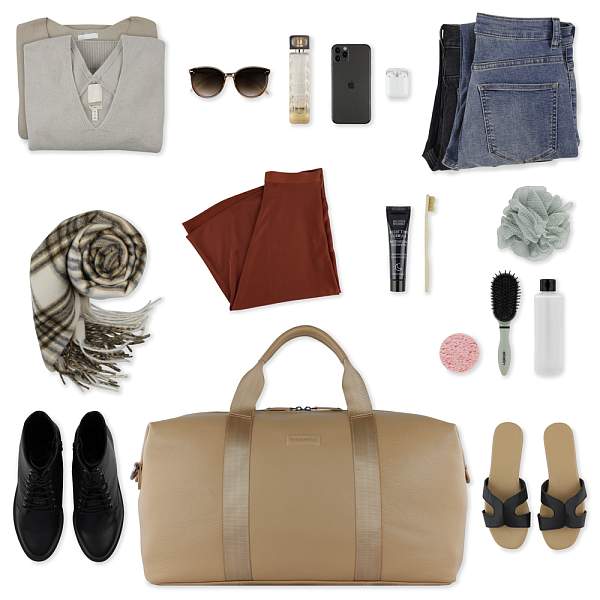 Сумка дорожная BUGATTI Elsa, песочного цвета, воловья кожа/полиэстер, 47х22х24/30 см 49460154 BUGATTI, Артикул: 49460154 фото №1