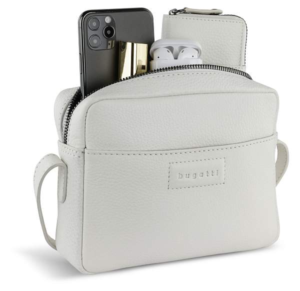 Сумка кросс-боди женская BUGATTI Elsa, белая, воловья кожа/полиэстер, 19х5,5х14 см 49460340 BUGATTI, Артикул: 49460340 фото №1