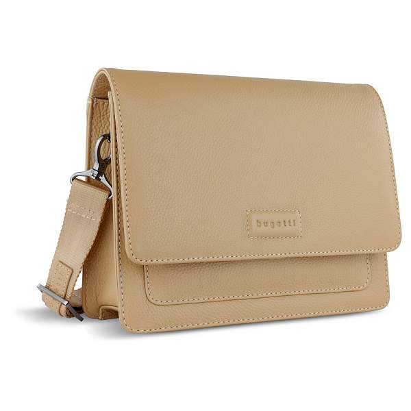 Сумка через плечо женская BUGATTI Elsa, песочного цвета, воловья кожа/полиэстер, 25х8,5х20 см 49460554 BUGATTI, Артикул: 49460554 фото №1