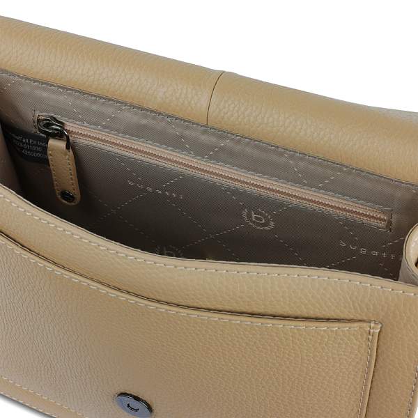 Сумка через плечо женская BUGATTI Elsa, песочного цвета, воловья кожа/полиэстер, 25х8,5х20 см 49460554 BUGATTI, Артикул: 49460554 фото №1