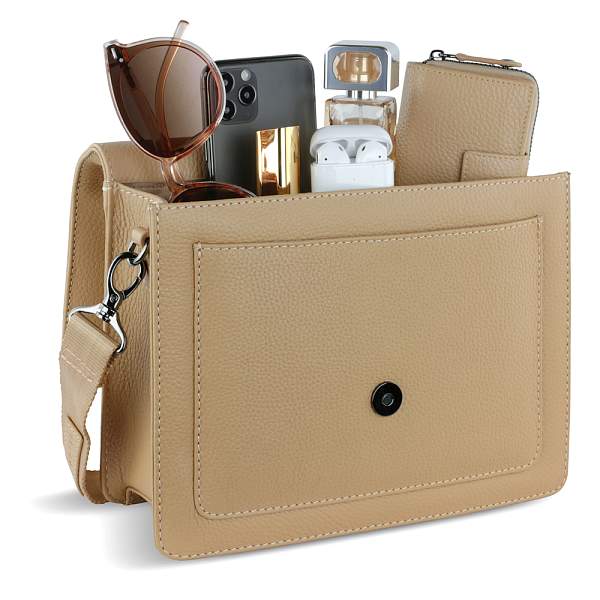 Сумка через плечо женская BUGATTI Elsa, песочного цвета, воловья кожа/полиэстер, 25х8,5х20 см 49460554 BUGATTI, Артикул: 49460554 фото №1