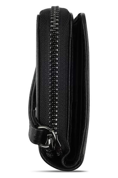 Кошелёк женский BUGATTI Elsa, с защитой данных RFID, чёрный, воловья кожа/полиэстер, 11х2,5х9 см 49462301 BUGATTI, Артикул: 49462301 фото №1