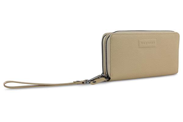 Кошелёк женский BUGATTI Elsa, с защитой RFID, песочного цвета, воловья кожа/полиэстер, 19х3х10,5 см 49462954 BUGATTI, Артикул: 49462954 фото №1