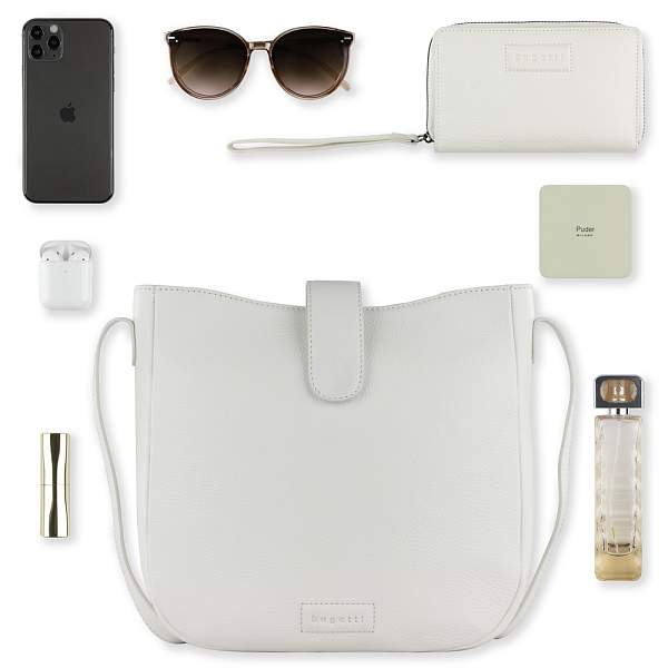 Сумка женская BUGATTI Elsa, белая, воловья кожа/полиэстер, 29х8х27 см 49460840 BUGATTI, Артикул: 49460840 фото №1