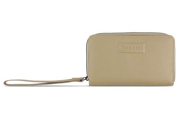 Кошелёк женский BUGATTI Elsa, с защитой RFID, песочного цвета, воловья кожа/полиэстер, 15,5х3х9,5 см 49462554 BUGATTI, Артикул: 49462554 фото №1