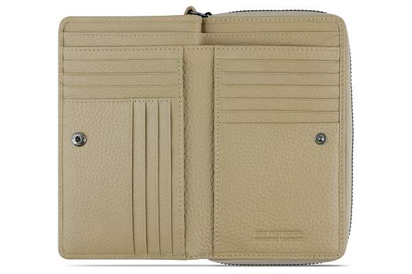 Кошелёк женский BUGATTI Elsa, с защитой RFID, песочного цвета, воловья кожа/полиэстер, 15,5х3х9,5 см 49462554 BUGATTI, Артикул: 49462554 фото №1