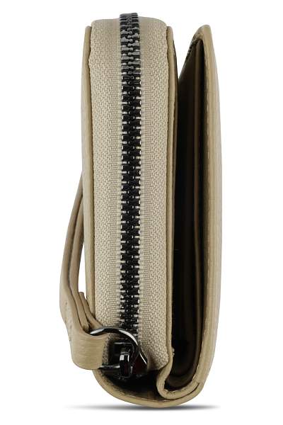 Кошелёк женский BUGATTI Elsa, с защитой RFID, песочного цвета, воловья кожа/полиэстер, 15,5х3х9,5 см 49462554 BUGATTI, Артикул: 49462554 фото №1