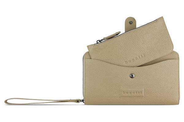 Кошелёк женский BUGATTI Elsa с ключницей, с RFID, песочного цвета, кожа/полиэстер, 18,7х3х10 см 49462654 BUGATTI, Артикул: 49462654 фото №1