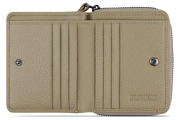 Кошелёк женский BUGATTI Elsa, с защитой RFID, песочного цвета, воловья кожа/полиэстер, 11х2,5х9 см 49462354 BUGATTI, Артикул: 49462354 фото №1