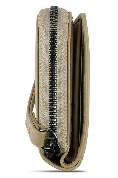 Кошелёк женский BUGATTI Elsa, с защитой RFID, песочного цвета, воловья кожа/полиэстер, 11х2,5х9 см 49462354 BUGATTI, Артикул: 49462354 фото №1