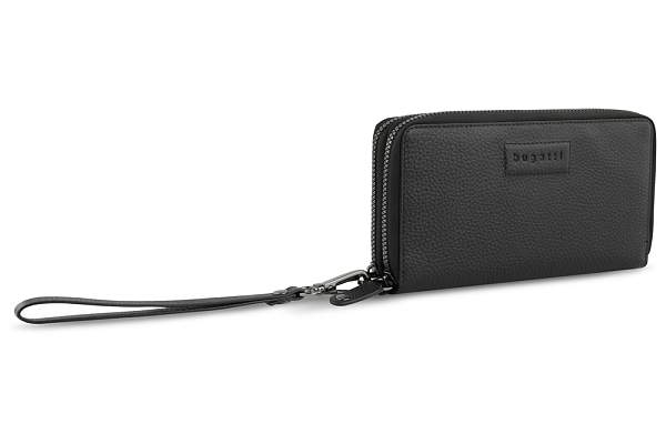 Кошелёк женский BUGATTI Elsa, с защитой данных RFID, чёрный, воловья кожа/полиэстер, 19х3х10,5 см 49462901 BUGATTI, Артикул: 49462901 фото №1