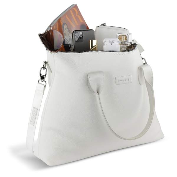 Сумка-шоппер BUGATTI Elsa, белая, воловья кожа/полиэстер, 46х11х31,5 см 49460240 BUGATTI, Артикул: 49460240 фото №1