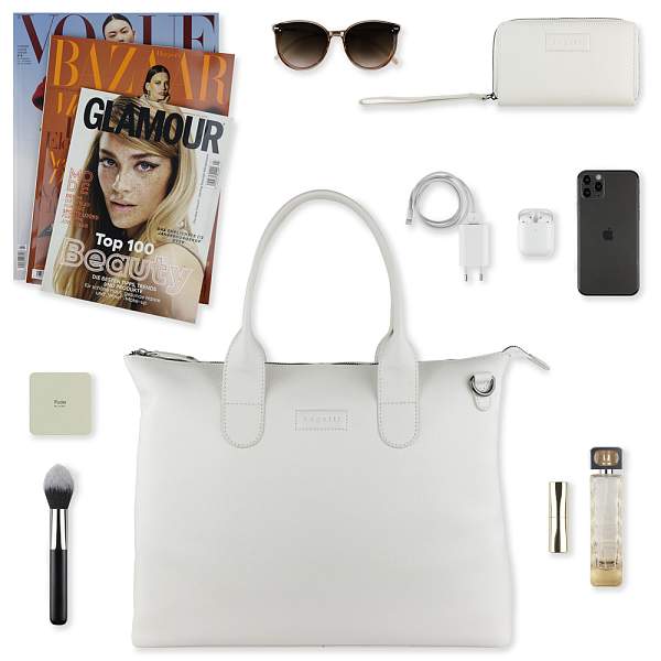 Сумка-шоппер BUGATTI Elsa, белая, воловья кожа/полиэстер, 46х11х31,5 см 49460240 BUGATTI, Артикул: 49460240 фото №1