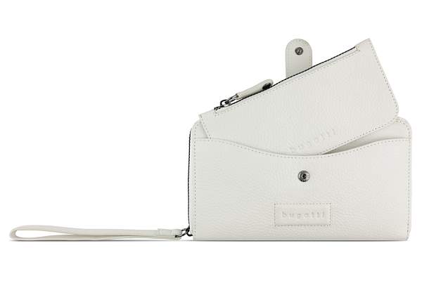 Кошелёк женский BUGATTI Elsa с ключницей, с RFID, белый, воловья кожа/полиэстер, 18,7х3х10,7 см 49462640 BUGATTI, Артикул: 49462640 фото №1