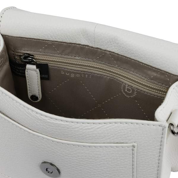 Сумка через плечо женская BUGATTI Elsa, белая, воловья кожа/полиэстер, 18,5х8,5х14,5 см 49460440 BUGATTI, Артикул: 49460440 фото №1
