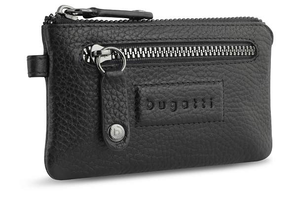 Ключница BUGATTI Elsa, чёрная, воловья кожа/полиэстер, 12,5х0,5х7 см 49462001 BUGATTI, Артикул: 49462001 фото №1