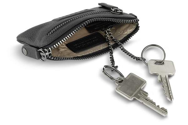 Ключница BUGATTI Elsa, чёрная, воловья кожа/полиэстер, 12,5х0,5х7 см 49462001 BUGATTI, Артикул: 49462001 фото №1