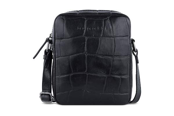 Сумка наплечная мужская BUGATTI Nevio, чёрная, воловья кожа/хлопок, 17,5х5,5х19,5 см, 2 л 49592001 BUGATTI, Артикул: 49592001 фото №1