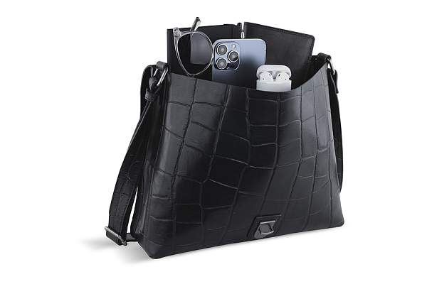 Сумка-мессенджер мужская BUGATTI Nevio, чёрная, воловья кожа/хлопок, 30,5х7х25 см, 5 л 49592201 BUGATTI, Артикул: 49592201 фото №1