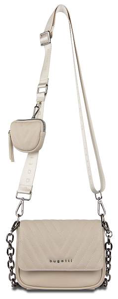 Сумка наплечная женская BUGATTI Sira, бежевая, полиуретан, 21х6х16 см 49332050 BUGATTI, Артикул: 49332050 фото №1