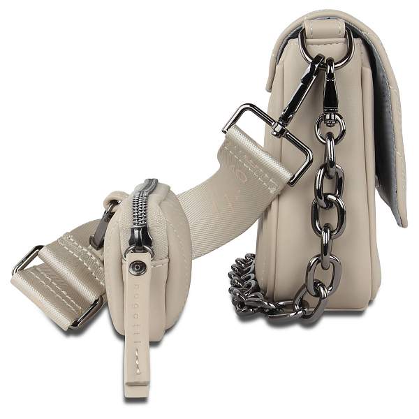 Сумка наплечная женская BUGATTI Sira, бежевая, полиуретан, 21х6х16 см 49332050 BUGATTI, Артикул: 49332050 фото №1