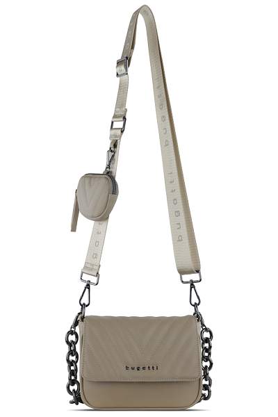 Сумка наплечная женская BUGATTI Sira, песочная, полиуретан, 21х6х16 см 49332054 BUGATTI, Артикул: 49332054 фото №1