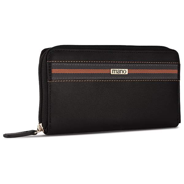 Кошелек Mano "Don Leonardo", с RFID защитой, натуральная кожа в черном цвете, 19 х 2 х 10,5 см M191953801 MANO 1919, Артикул: M191953801 фото №1