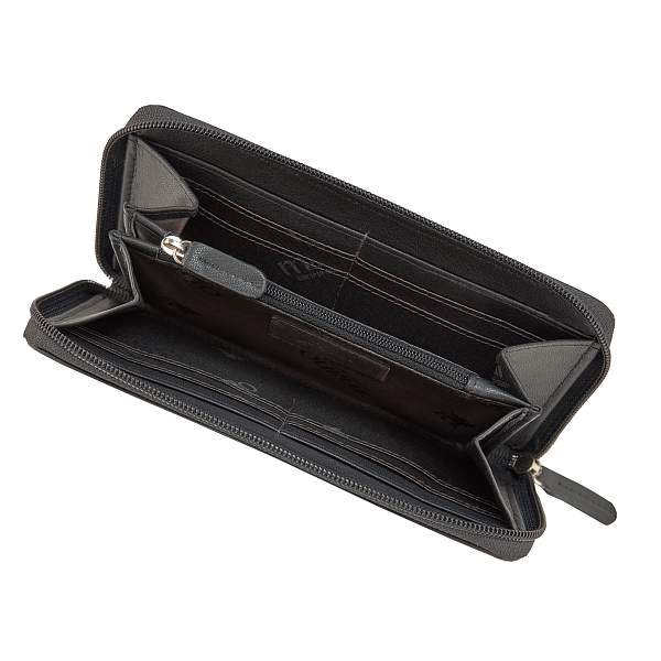 Кошелек Mano "Don Leonardo", с RFID защитой, натуральная кожа в черном цвете, 19 х 2 х 10,5 см M191953801 MANO 1919, Артикул: M191953801 фото №1