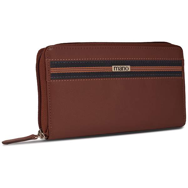 Кошелек Mano "Don Leonardo", с RFID защитой, натуральная кожа в коньячном цвете, 19 х 2 х 10,5 см M191953802 MANO 1919, Артикул: M191953802 фото №1