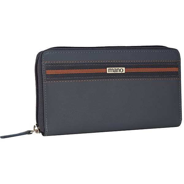 Кошелек Mano "Don Leonardo", с RFID защитой, натуральная кожа в сером цвете, 19 х 2 х 10,5 см M191953804 MANO 1919, Артикул: M191953804 фото №1