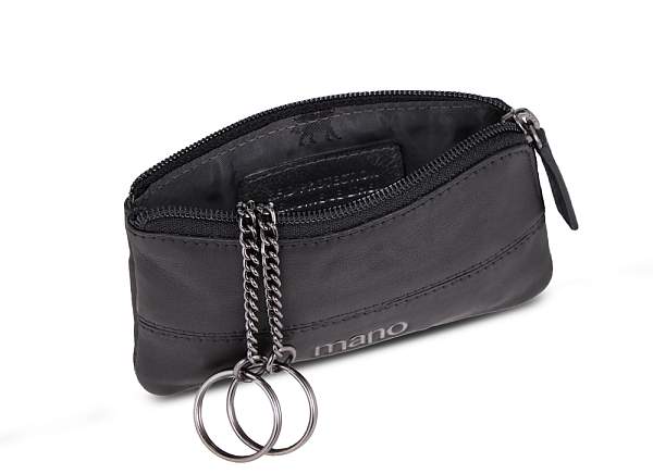 Ключница Mano "Don Romeo" с RFID защитой, натуральная кожа в чёрном цвете, 11,5 х 1 х 6,5 см M191950101 MANO 1919, Артикул: M191950101 фото №1