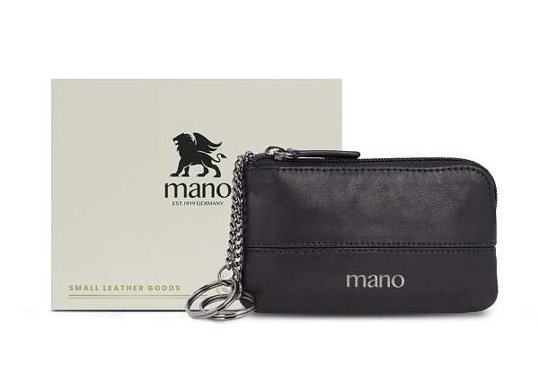 Ключница Mano "Don Romeo" с RFID защитой, натуральная кожа в чёрном цвете, 11,5 х 1 х 6,5 см M191950101 MANO 1919, Артикул: M191950101 фото №1